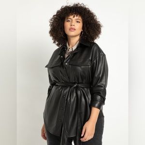 Eloquii Faux Leather Button Down (20)